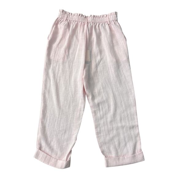 Halara Women's High Waisted Capri Linen-Feel Pants Pink Size Medium Cropped NEW - Picture 2 of 8
